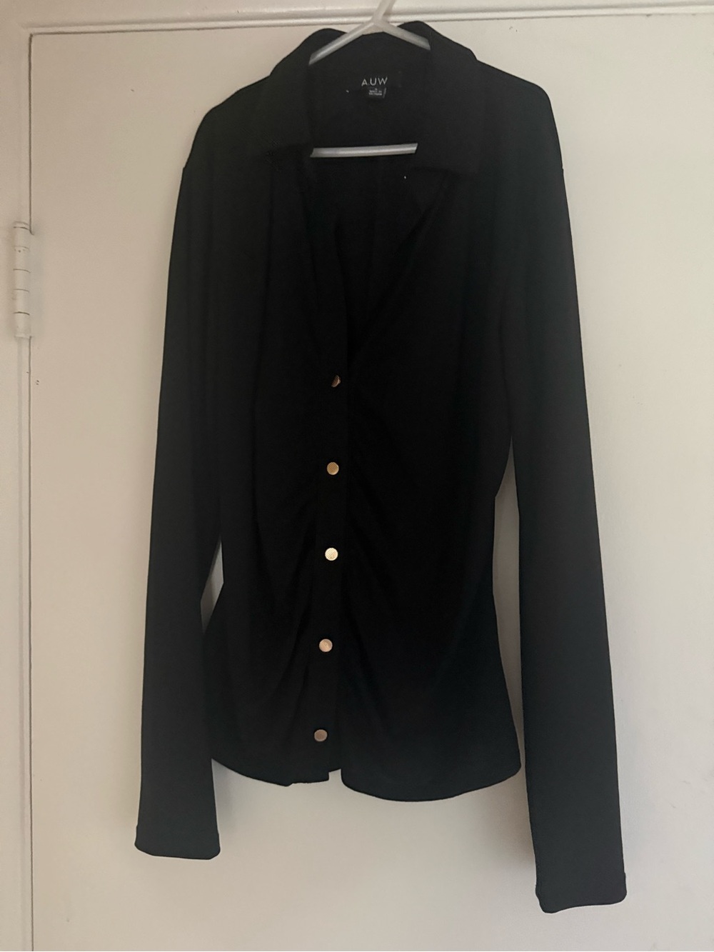 AUW Black Top with golden buttons